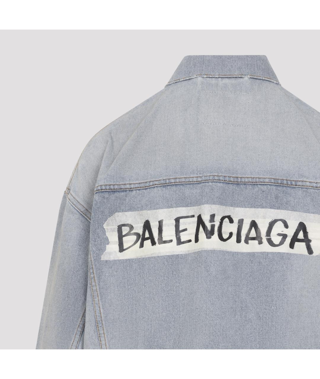 BALENCIAGA Голубой хлопковый жакет/пиджак, фото 5