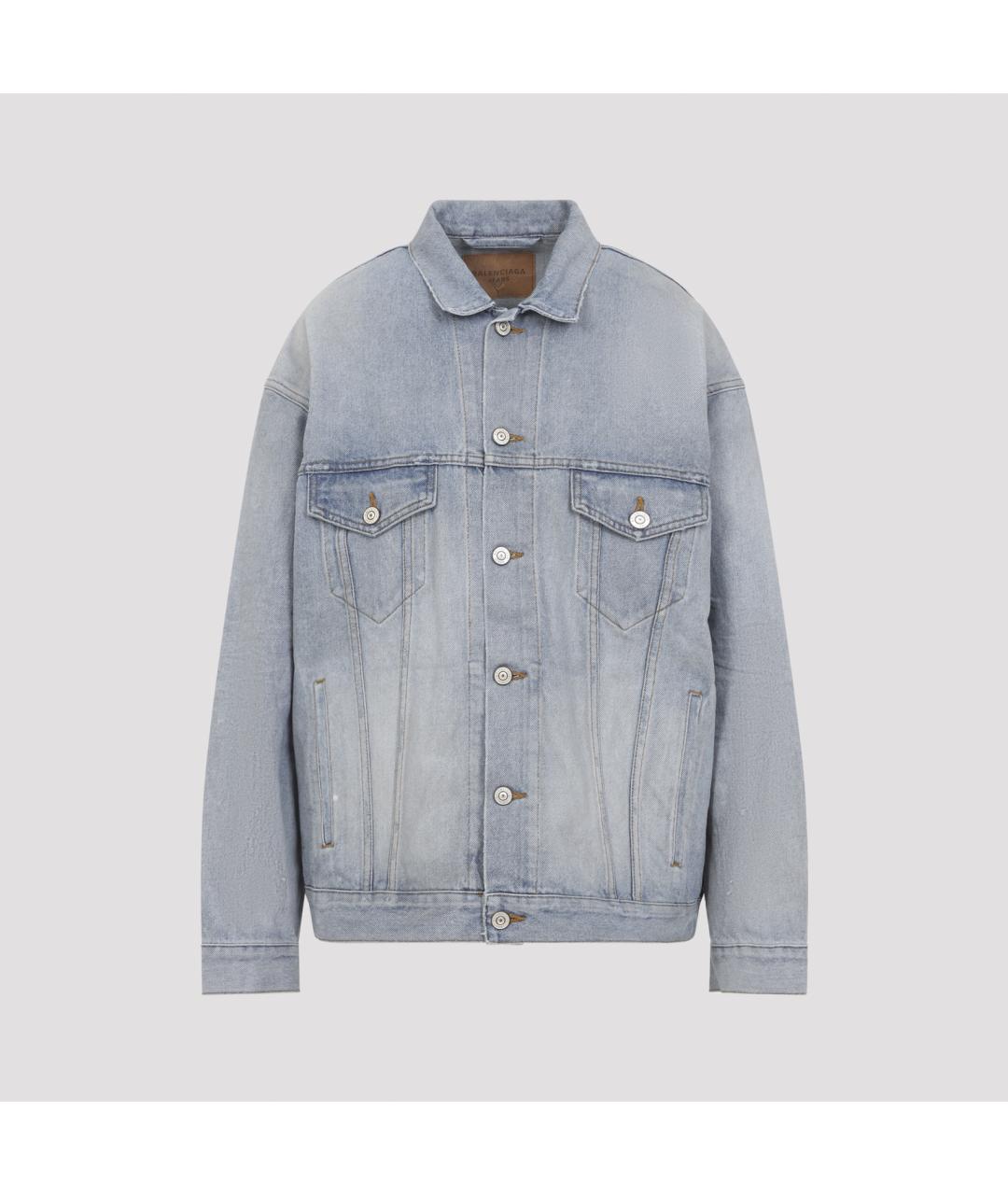 BALENCIAGA Голубой хлопковый жакет/пиджак, фото 2