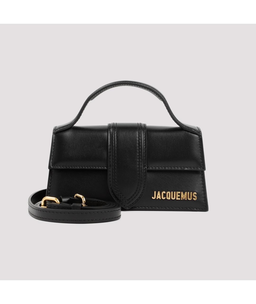 JACQUEMUS Черная кожаная сумка с короткими ручками, фото 3