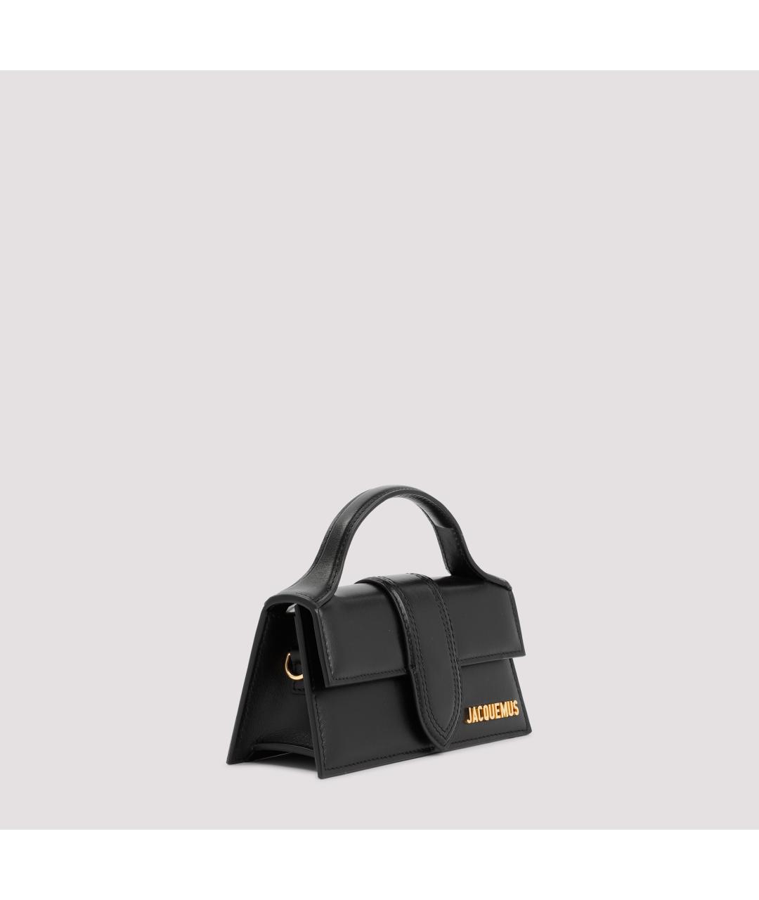 JACQUEMUS Черная кожаная сумка с короткими ручками, фото 5