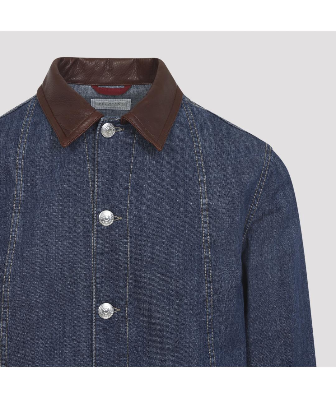 BRUNELLO CUCINELLI Синяя хлопковая куртка, фото 5