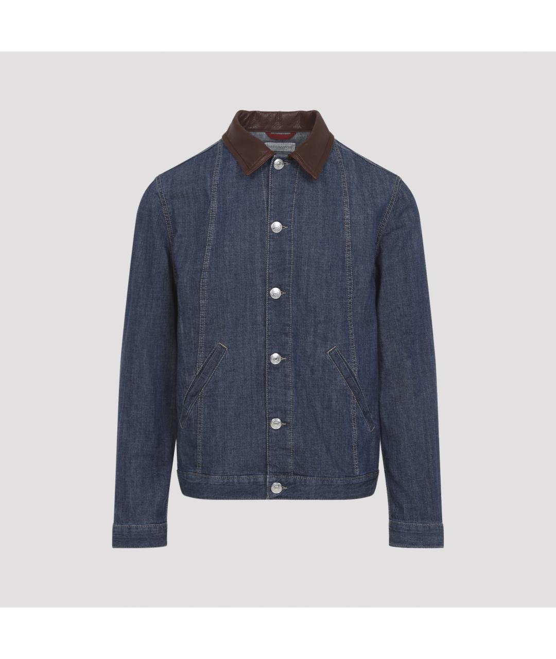 BRUNELLO CUCINELLI Синяя хлопковая куртка, фото 2