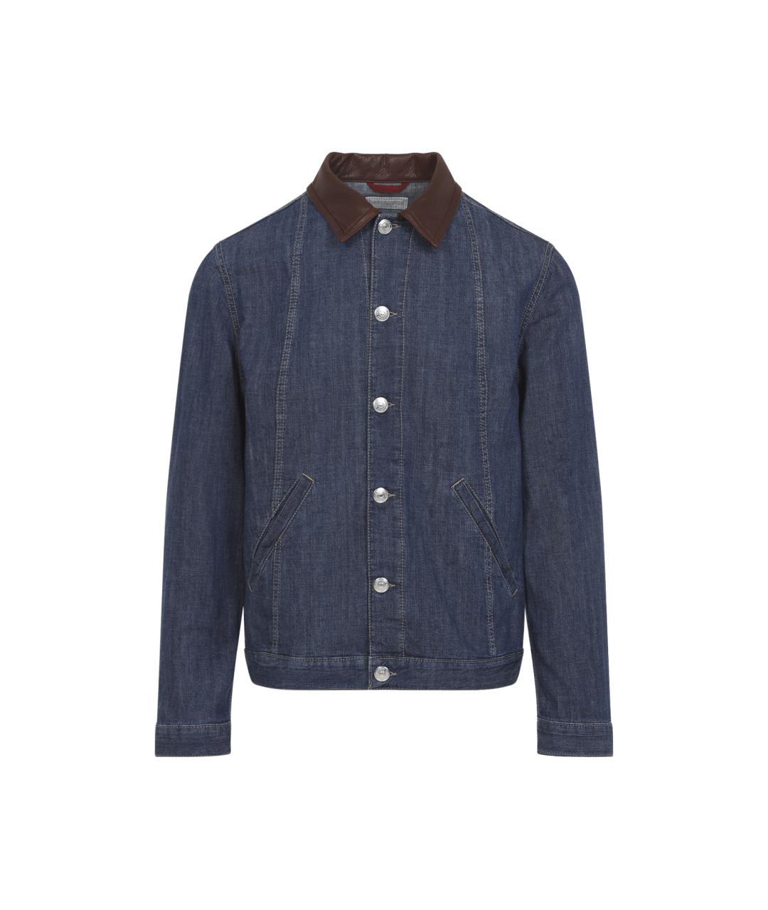 BRUNELLO CUCINELLI Синяя хлопковая куртка, фото 1