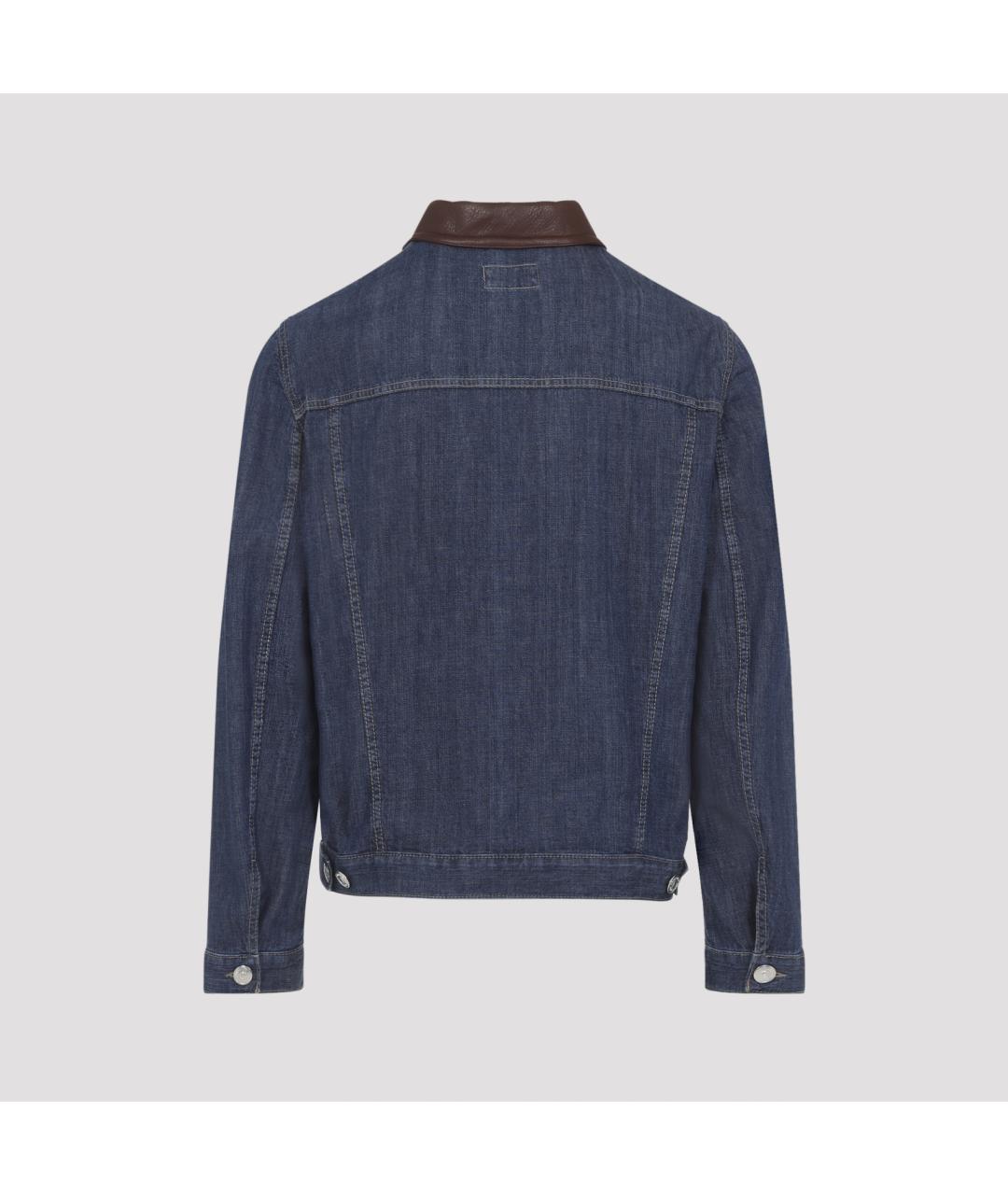 BRUNELLO CUCINELLI Синяя хлопковая куртка, фото 4