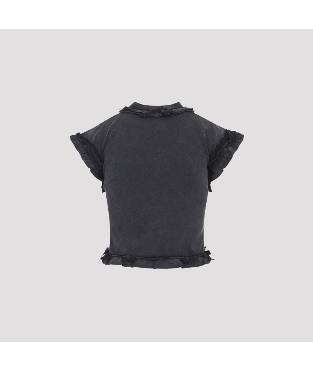 BALENCIAGA Черная хлопковая футболка, фото 4