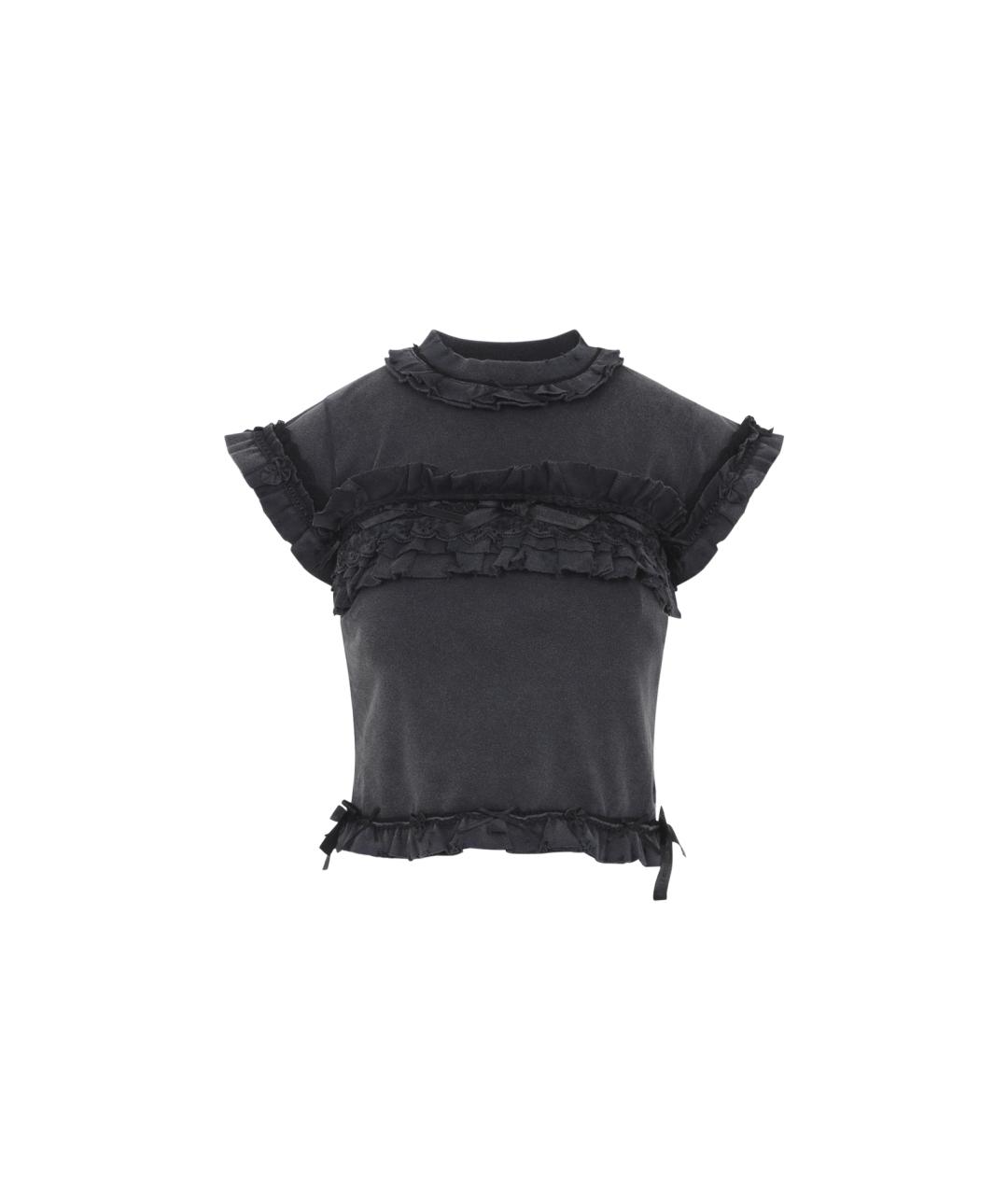 BALENCIAGA Черная хлопковая футболка, фото 1