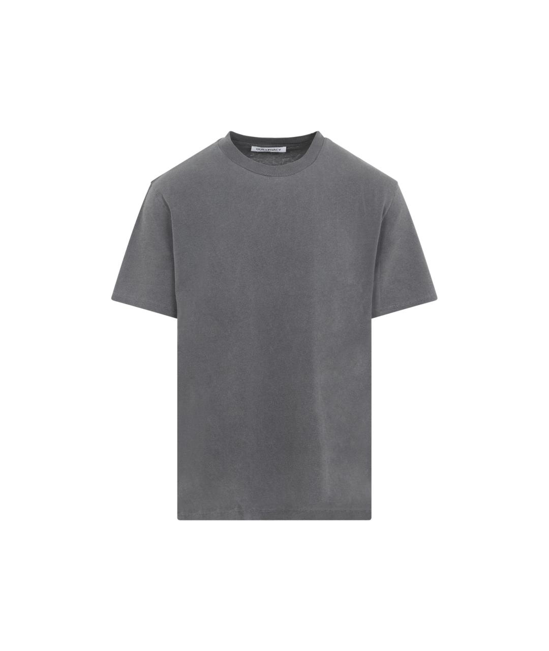 OUR LEGACY Серая хлопковая футболка, фото 1