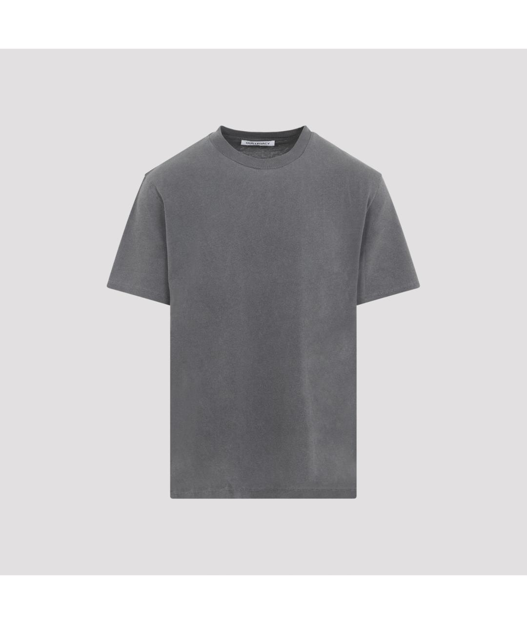OUR LEGACY Серая хлопковая футболка, фото 2
