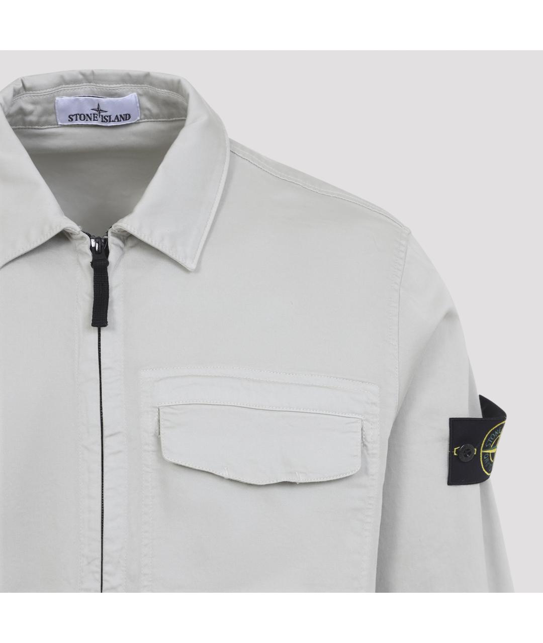 STONE ISLAND Серая хлопко-эластановая куртка, фото 5