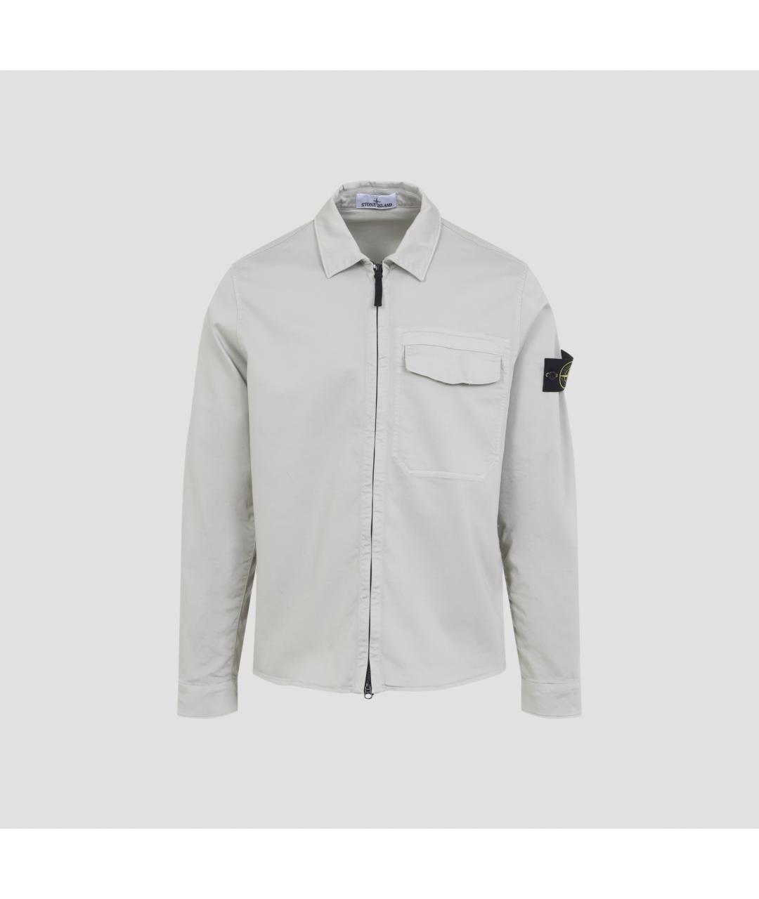 STONE ISLAND Серая хлопко-эластановая куртка, фото 3