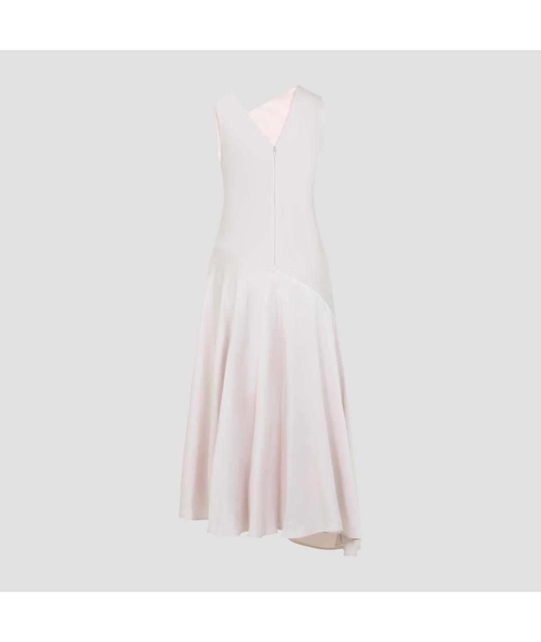 JIL SANDER Бежевое ацетатное коктейльное платье, фото 4