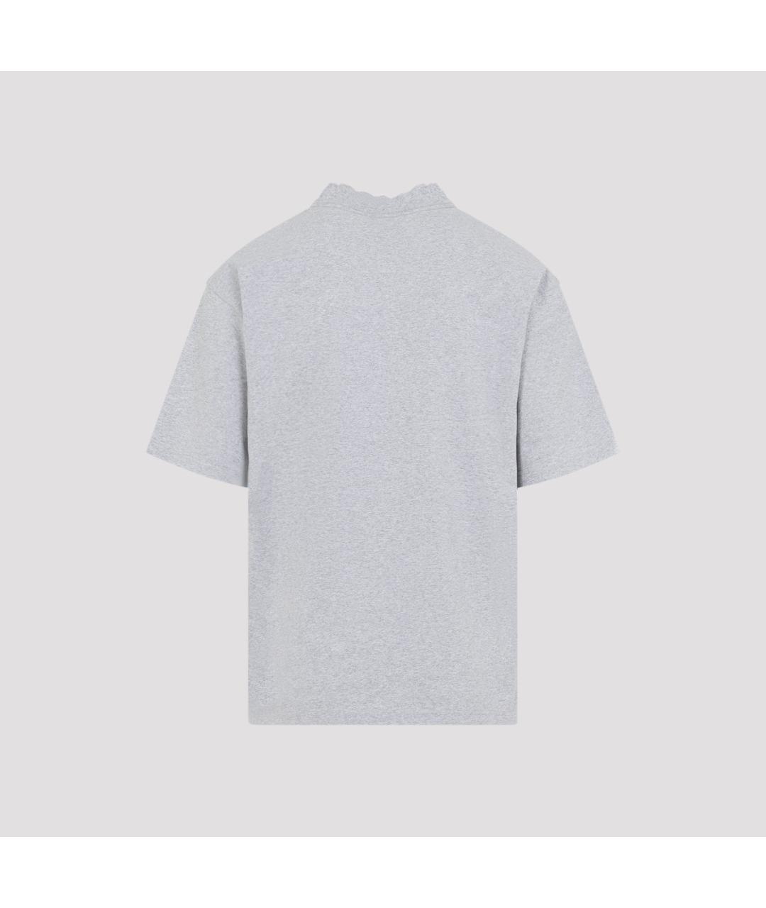 BALENCIAGA Серая хлопковая футболка, фото 4