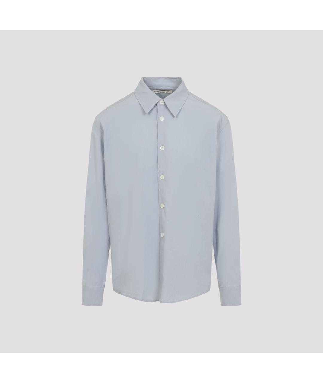 OUR LEGACY Синяя хлопковая кэжуал рубашка, фото 2