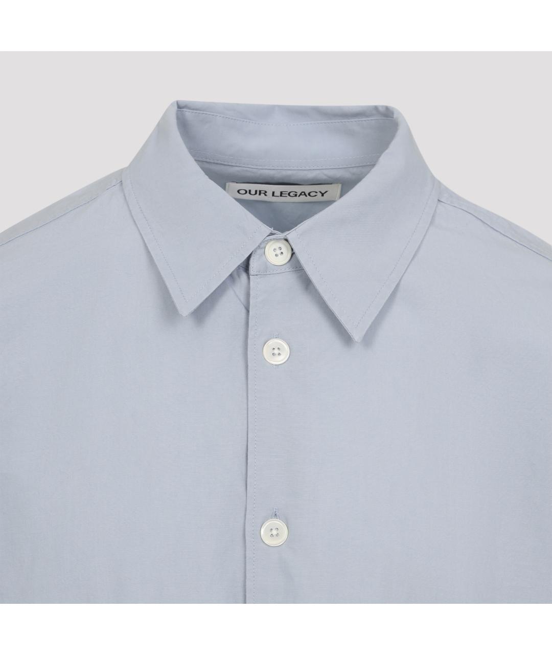 OUR LEGACY Синяя хлопковая кэжуал рубашка, фото 4