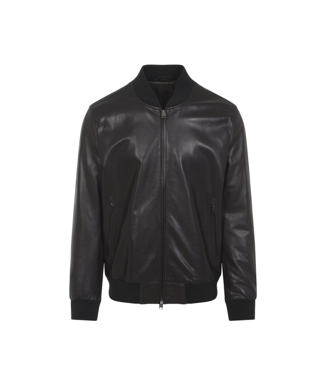 BRIONI Коричневая кожаная куртка, фото 1