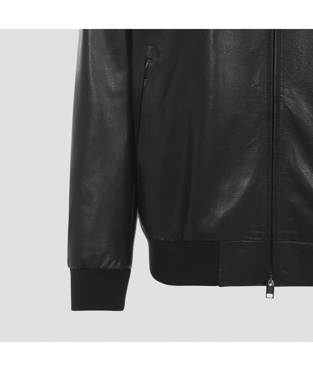 BRIONI Коричневая кожаная куртка, фото 5