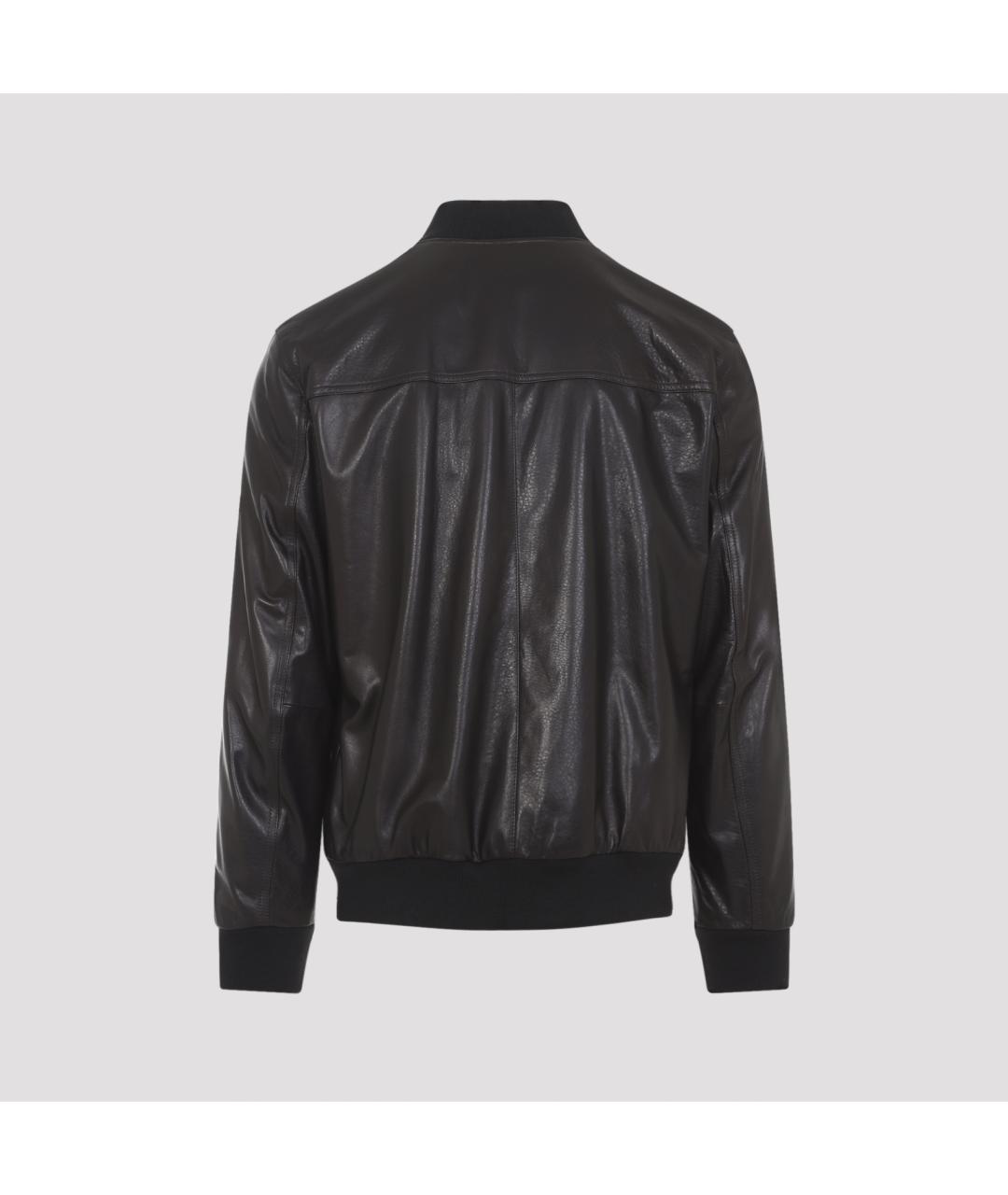 BRIONI Коричневая кожаная куртка, фото 4