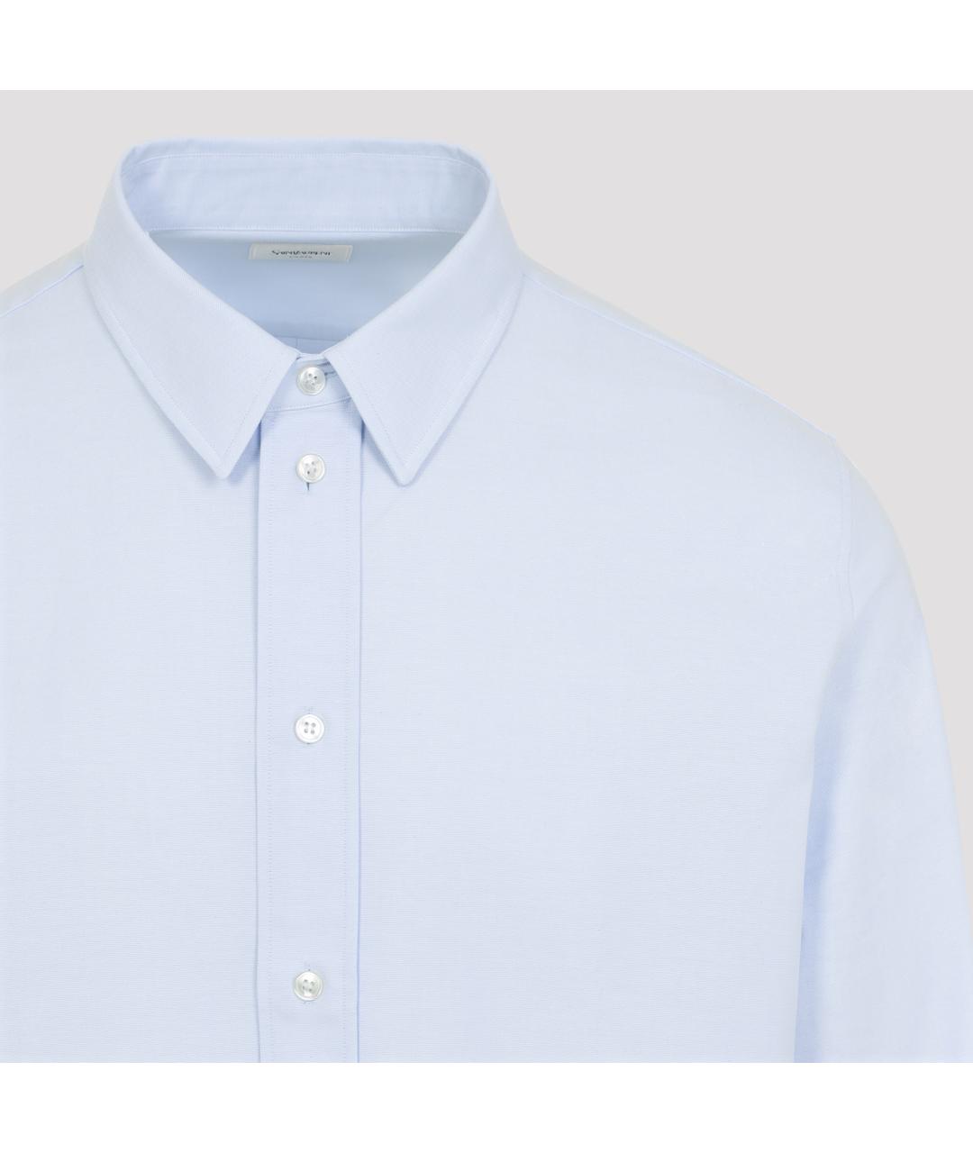 SAINT LAURENT Голубая хлопковая классическая рубашка, фото 5