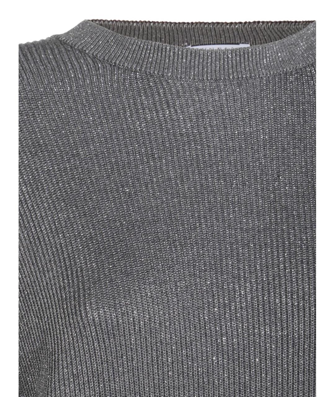 BRUNELLO CUCINELLI Серый хлопковый джемпер / свитер, фото 3