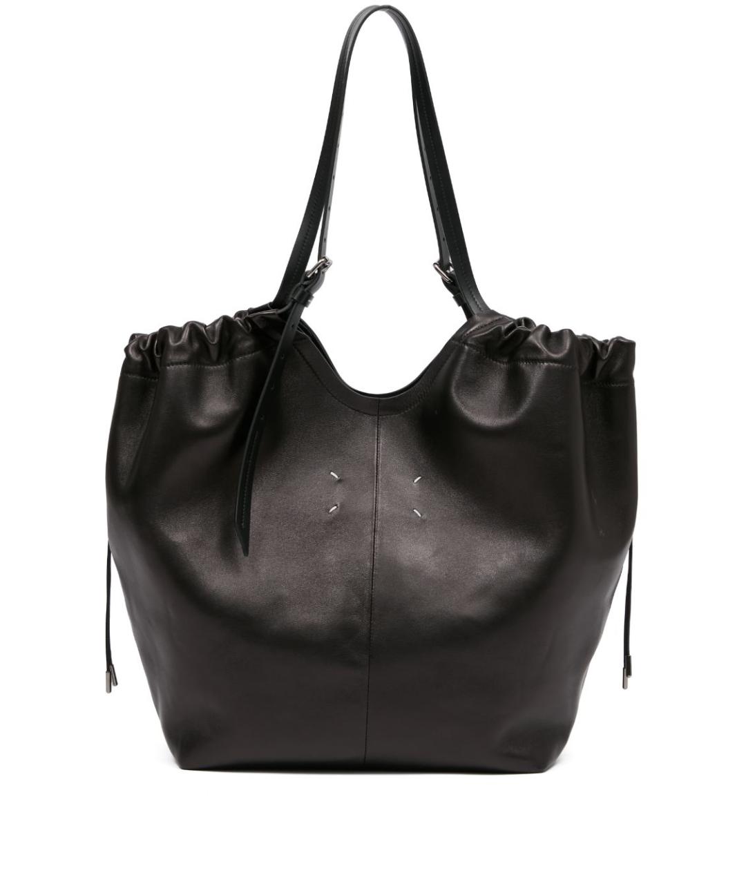 MAISON MARGIELA Черная кожаная сумка тоут, фото 4