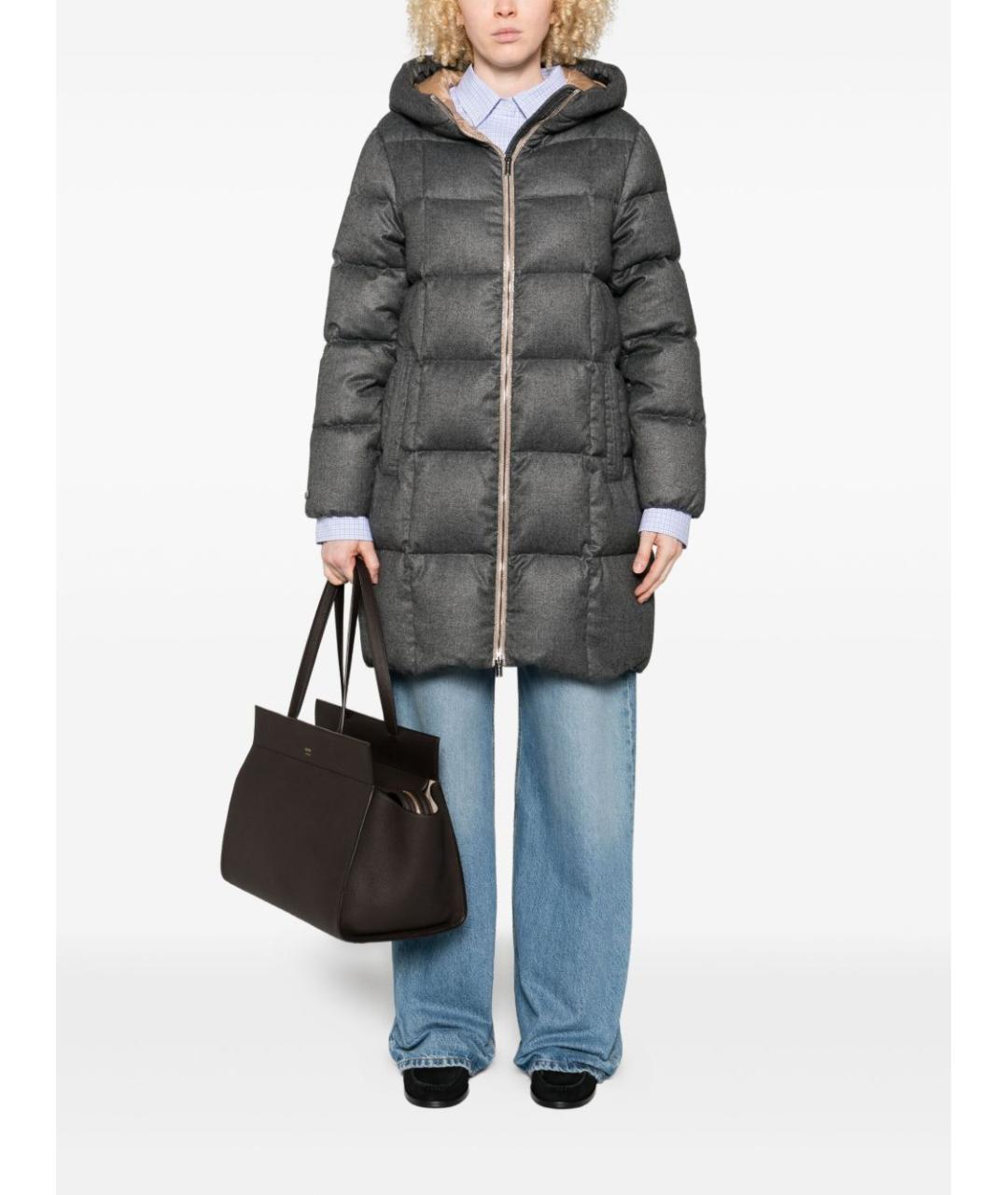 PESERICO Серый полиэстеровый пуховик, фото 3