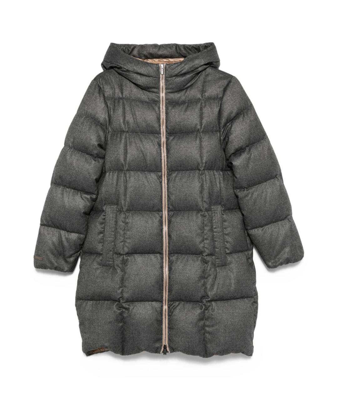 PESERICO Серый полиэстеровый пуховик, фото 1