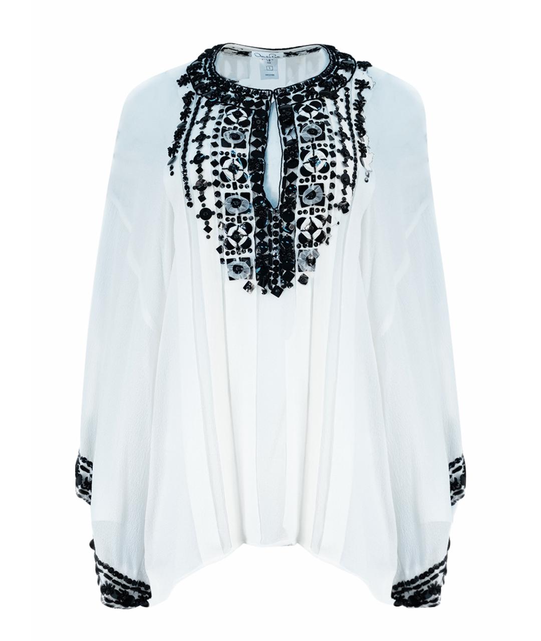OSCAR DE LA RENTA Белая шелковая блузы, фото 6