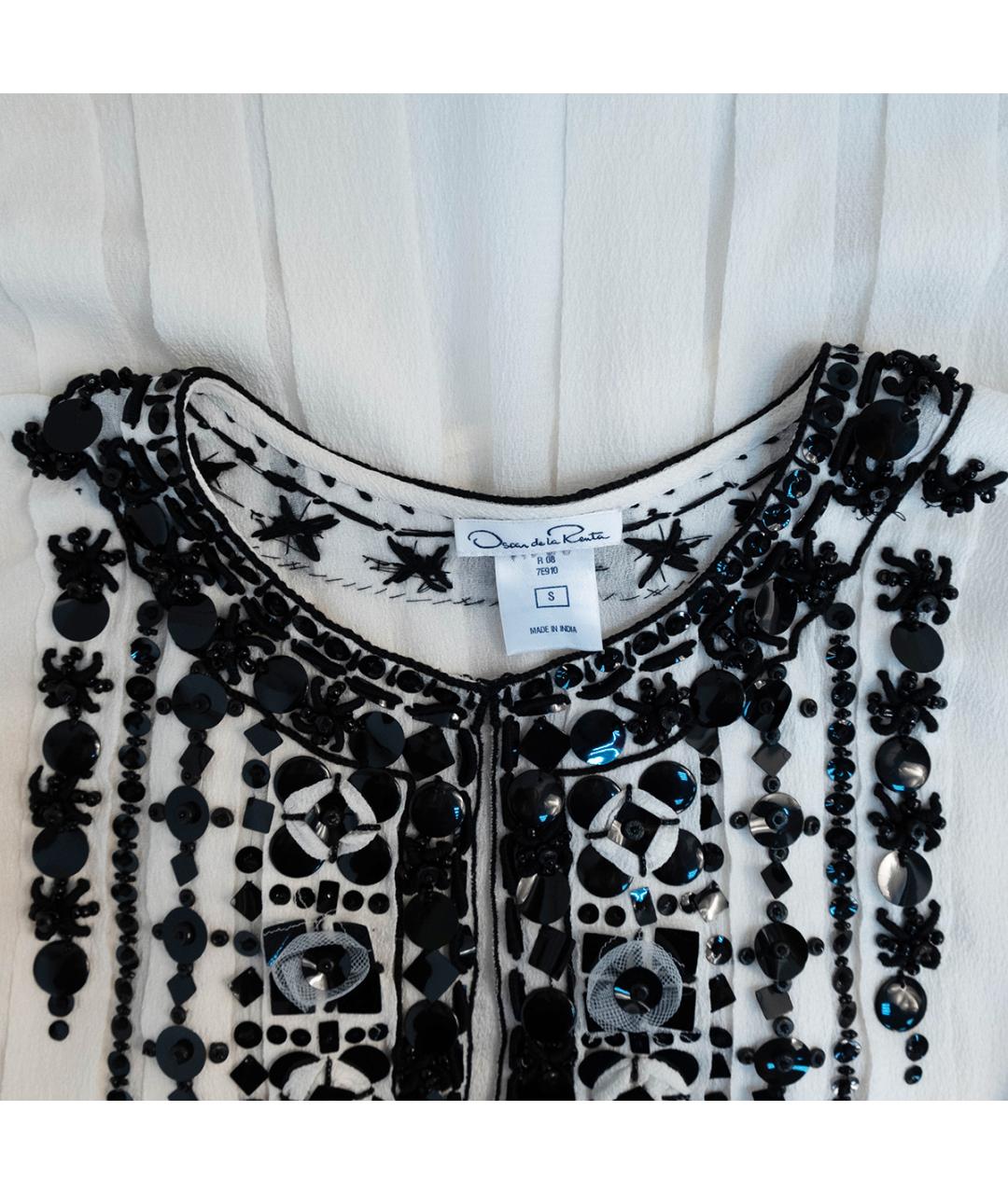 OSCAR DE LA RENTA Белая шелковая блузы, фото 3