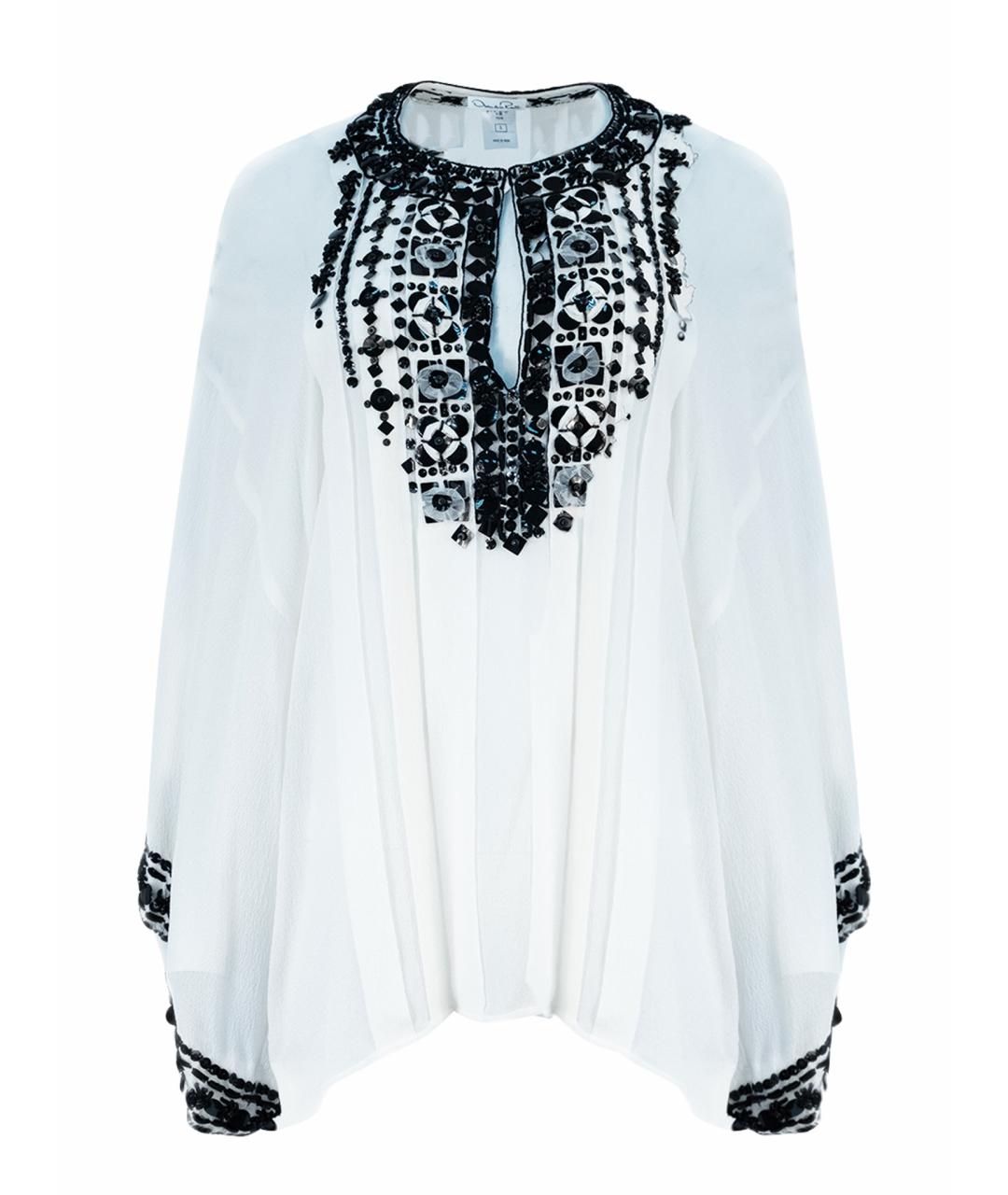 OSCAR DE LA RENTA Белая шелковая блузы, фото 1