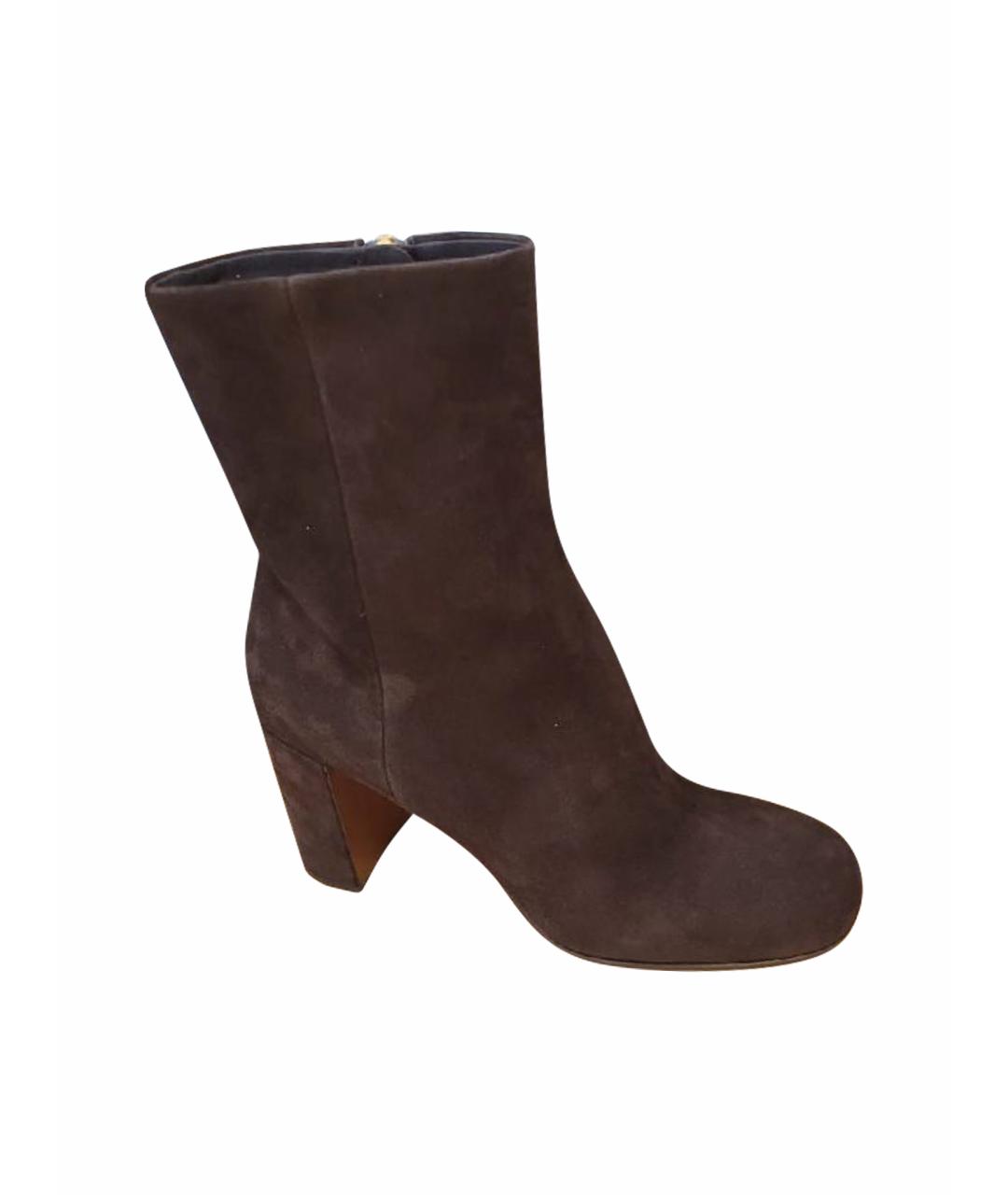 PRADA Коричневые замшевые ботильоны, фото 1