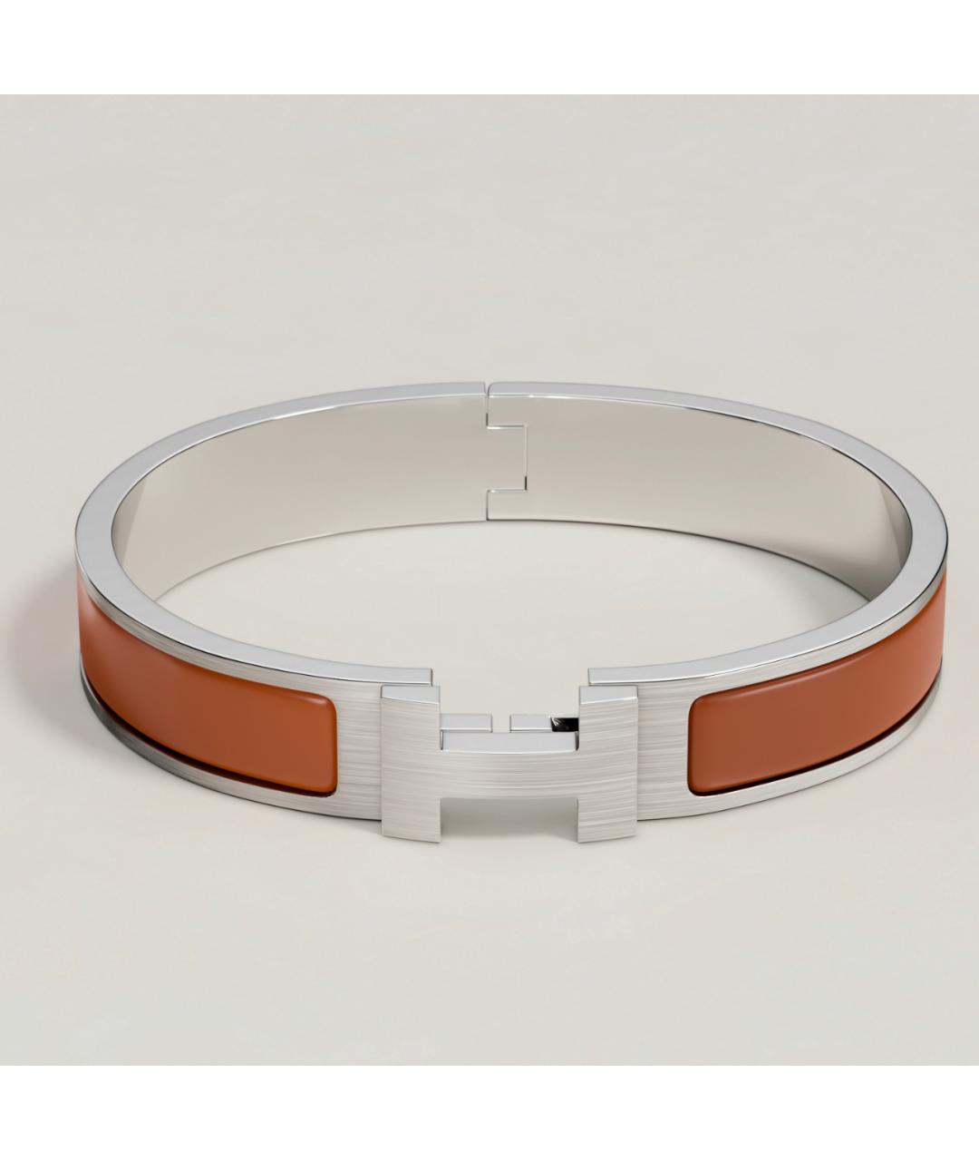 HERMES Серебрянный металлический браслет, фото 3