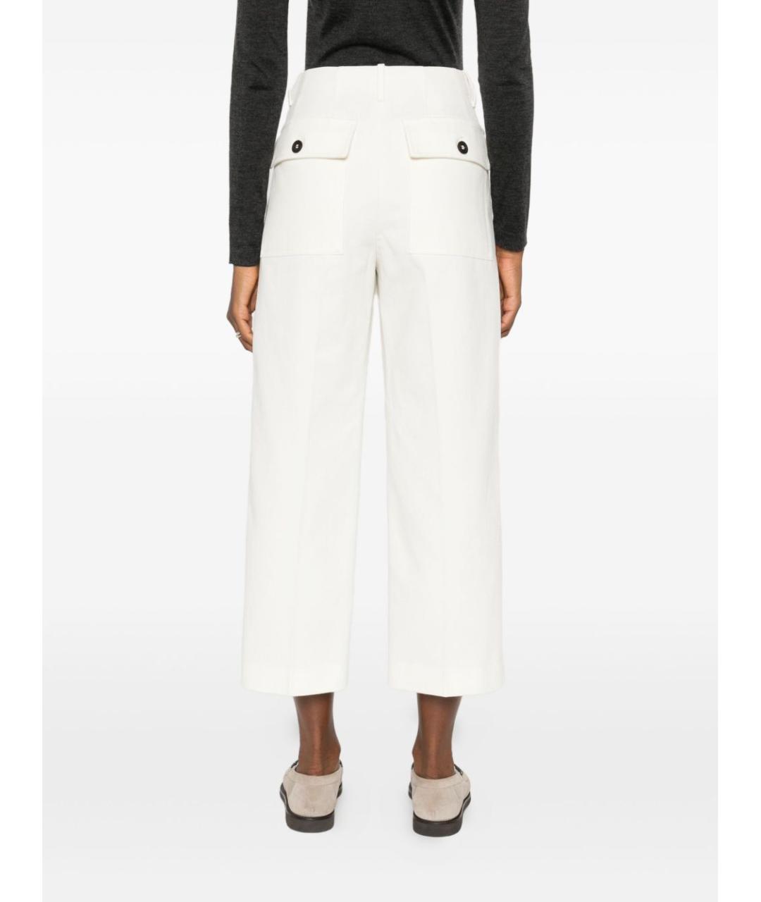 BRUNELLO CUCINELLI Белые хлопковые прямые брюки, фото 4