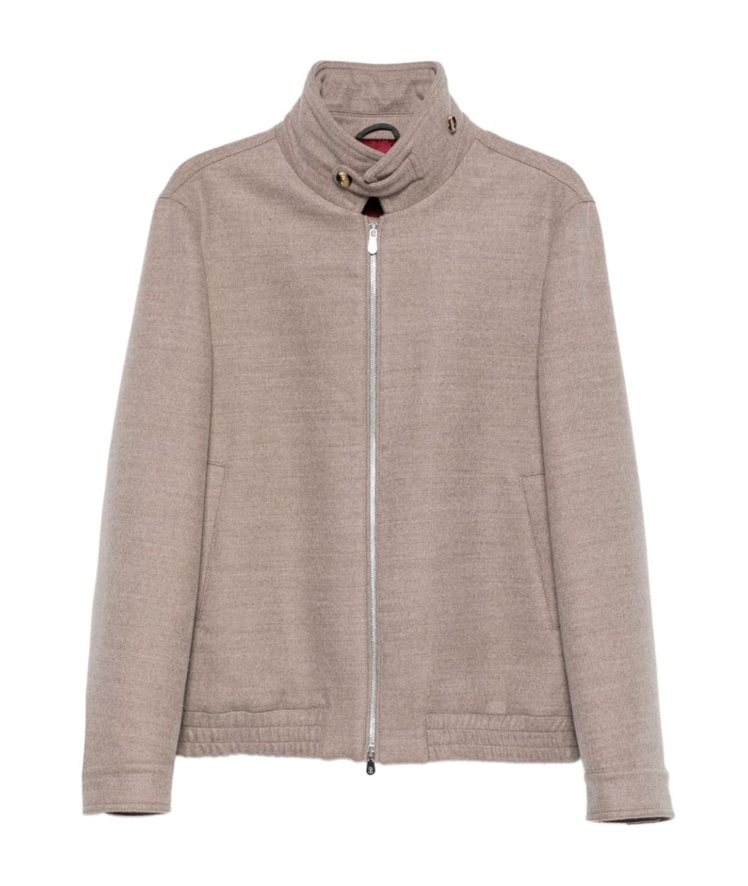 BRUNELLO CUCINELLI Бежевая шерстяная куртка, фото 1