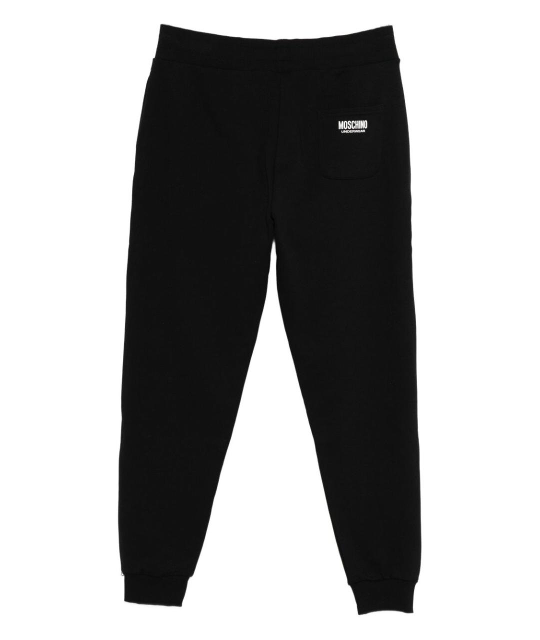 MOSCHINO UNDERWEAR Черные хлопковые повседневные брюки, фото 2
