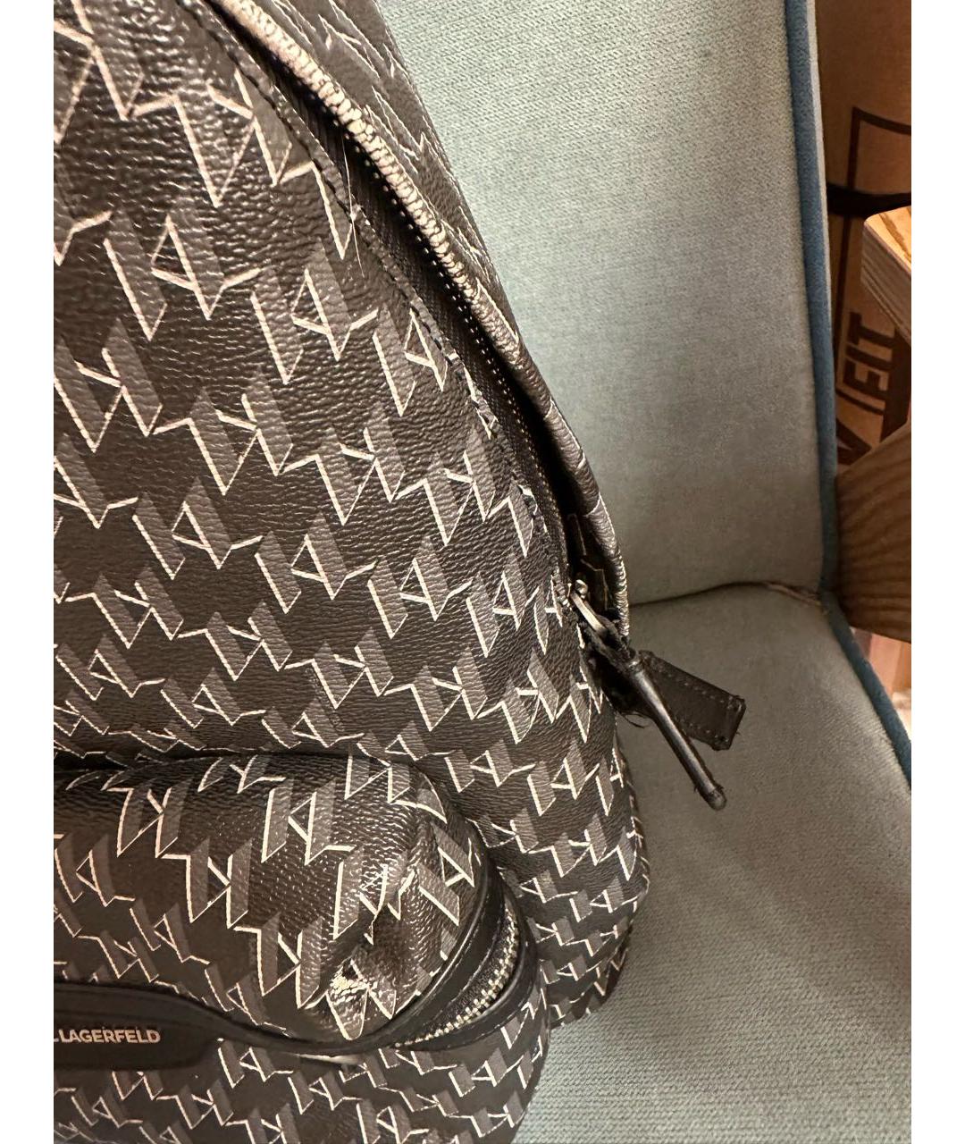 KARL LAGERFELD Черный портфель из искусственной кожи, фото 7