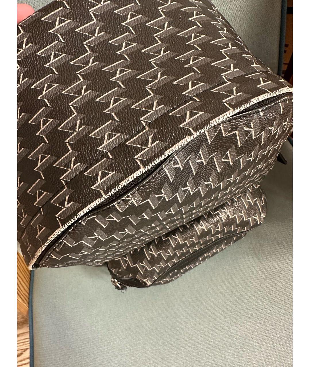 KARL LAGERFELD Черный портфель из искусственной кожи, фото 2