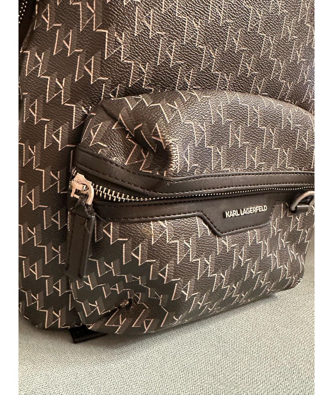 KARL LAGERFELD Черный портфель из искусственной кожи, фото 5