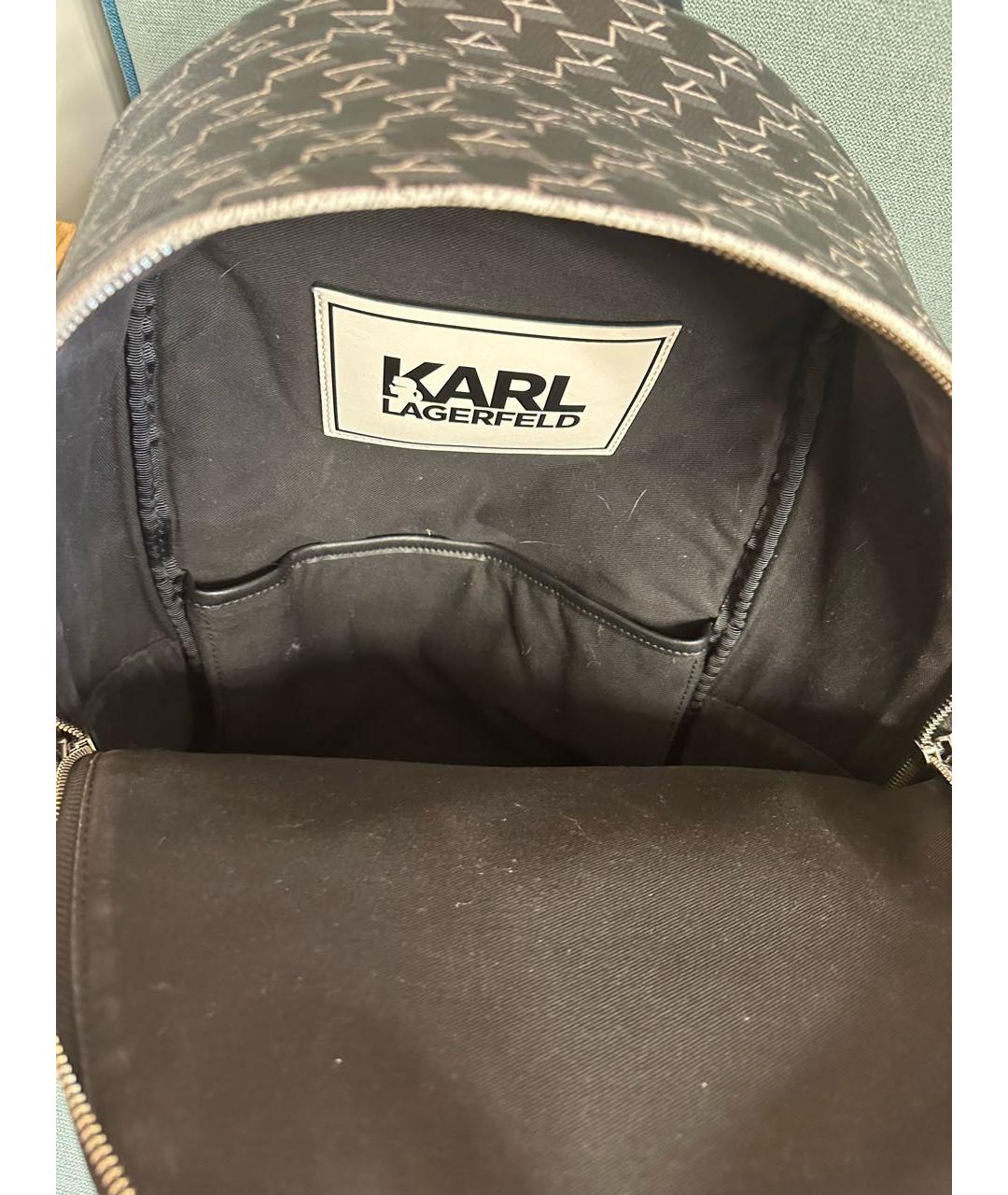 KARL LAGERFELD Черный портфель из искусственной кожи, фото 4