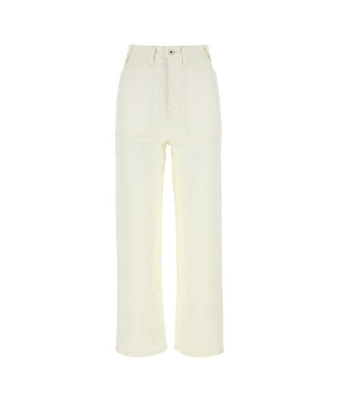 KENZO Белые хлопковые прямые джинсы, фото 1