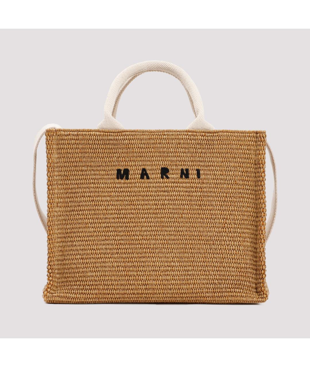 MARNI Бежевая пелетеная сумка тоут, фото 2