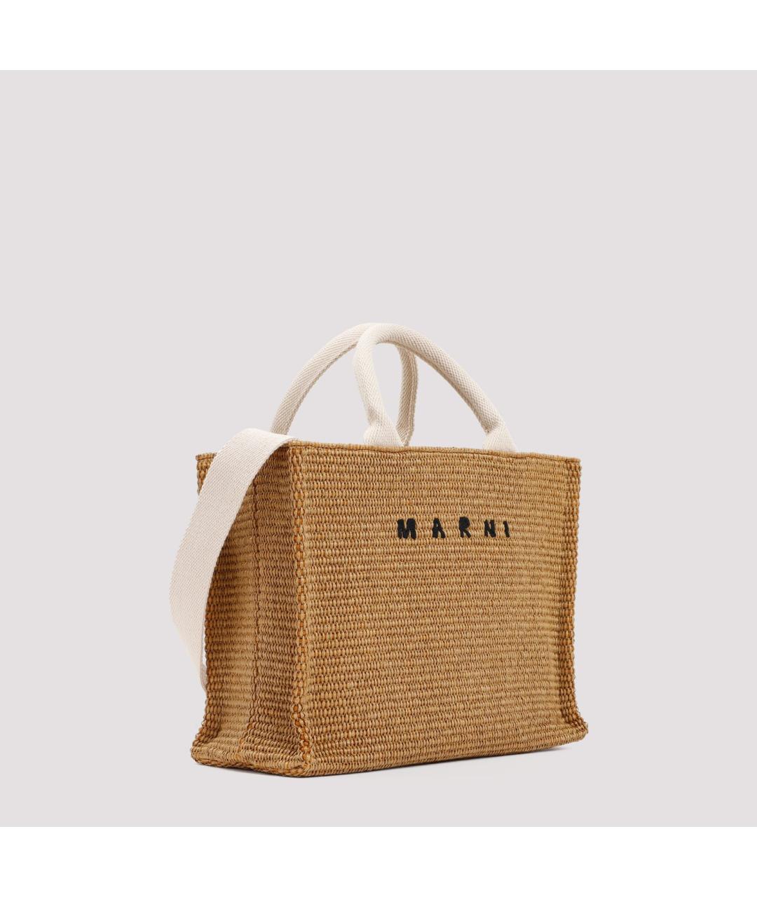 MARNI Бежевая пелетеная сумка тоут, фото 4