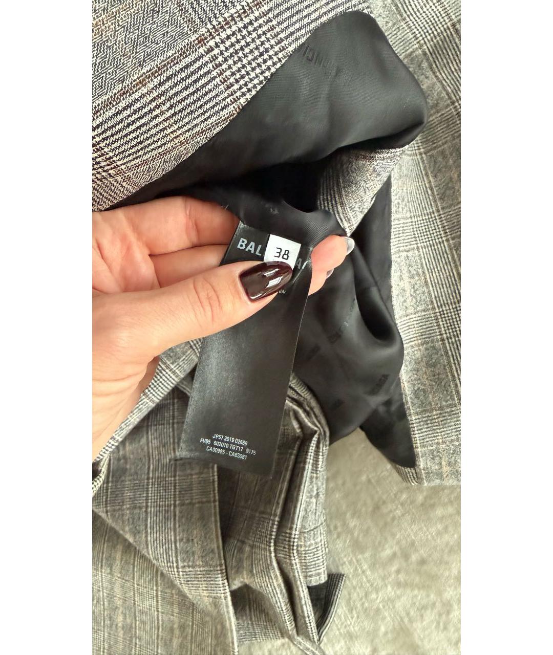 BALENCIAGA Серый шерстяной жакет/пиджак, фото 5