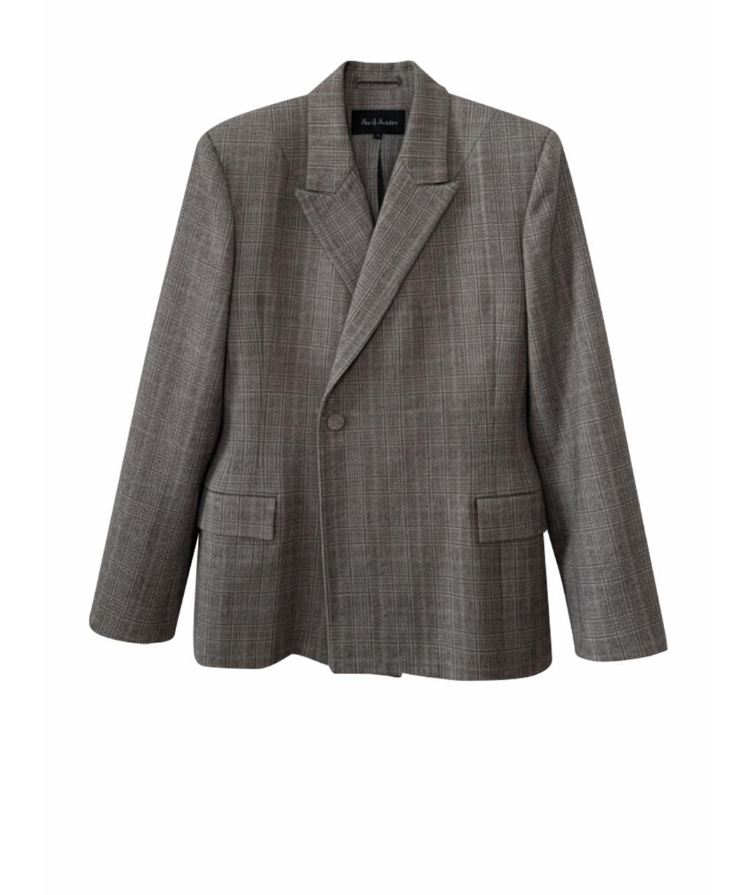 BALENCIAGA Серый шерстяной жакет/пиджак, фото 1