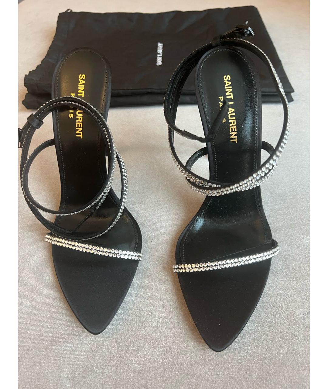 SAINT LAURENT Черные босоножки, фото 2