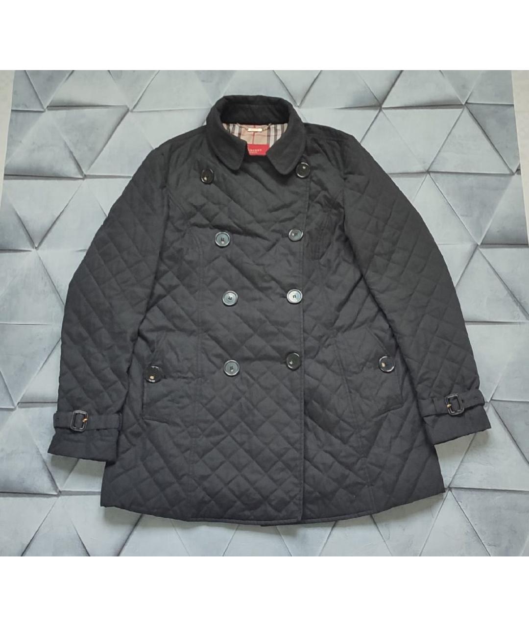 BURBERRY Черное полиэстеровое пальто, фото 5