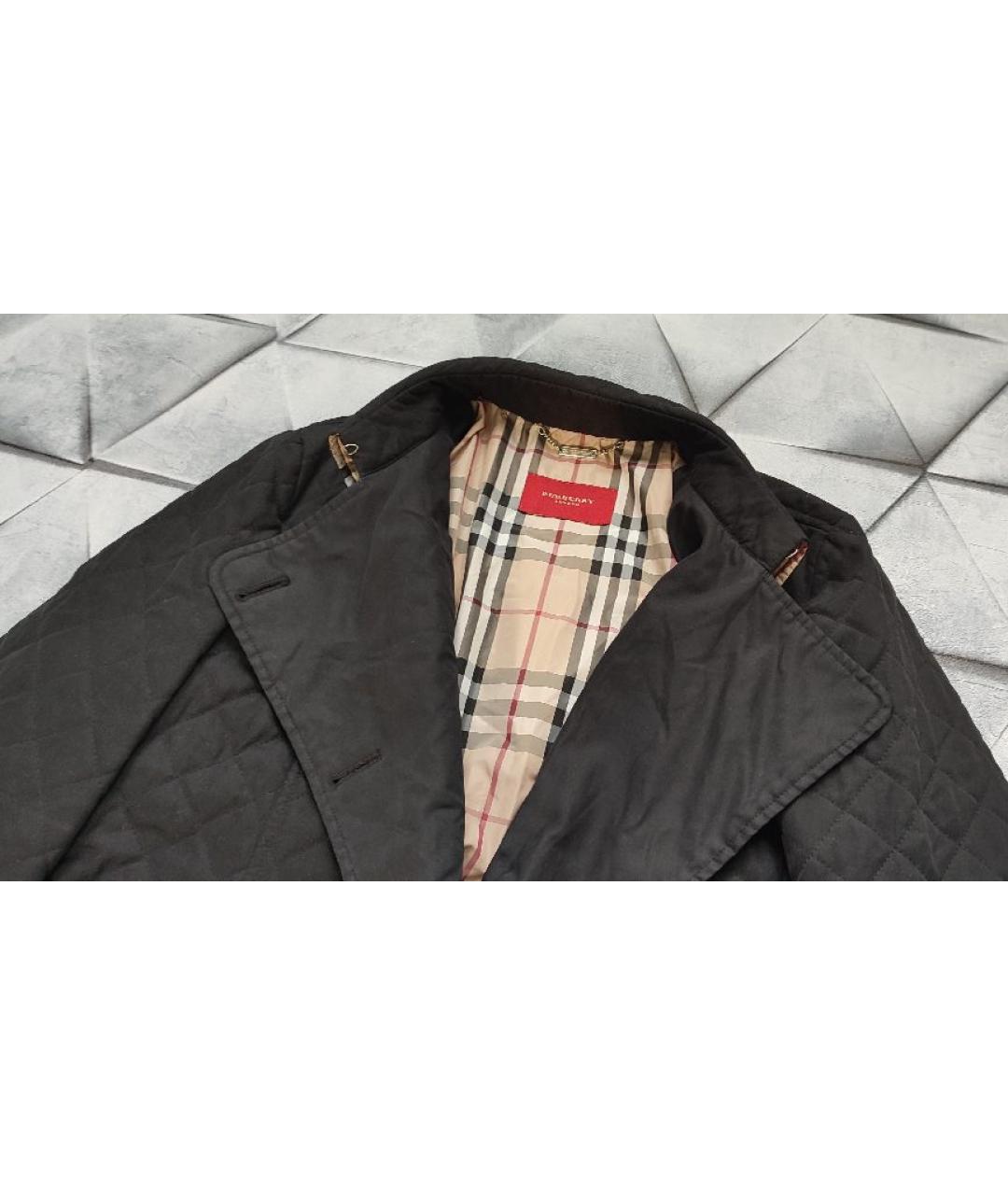 BURBERRY Черное полиэстеровое пальто, фото 4