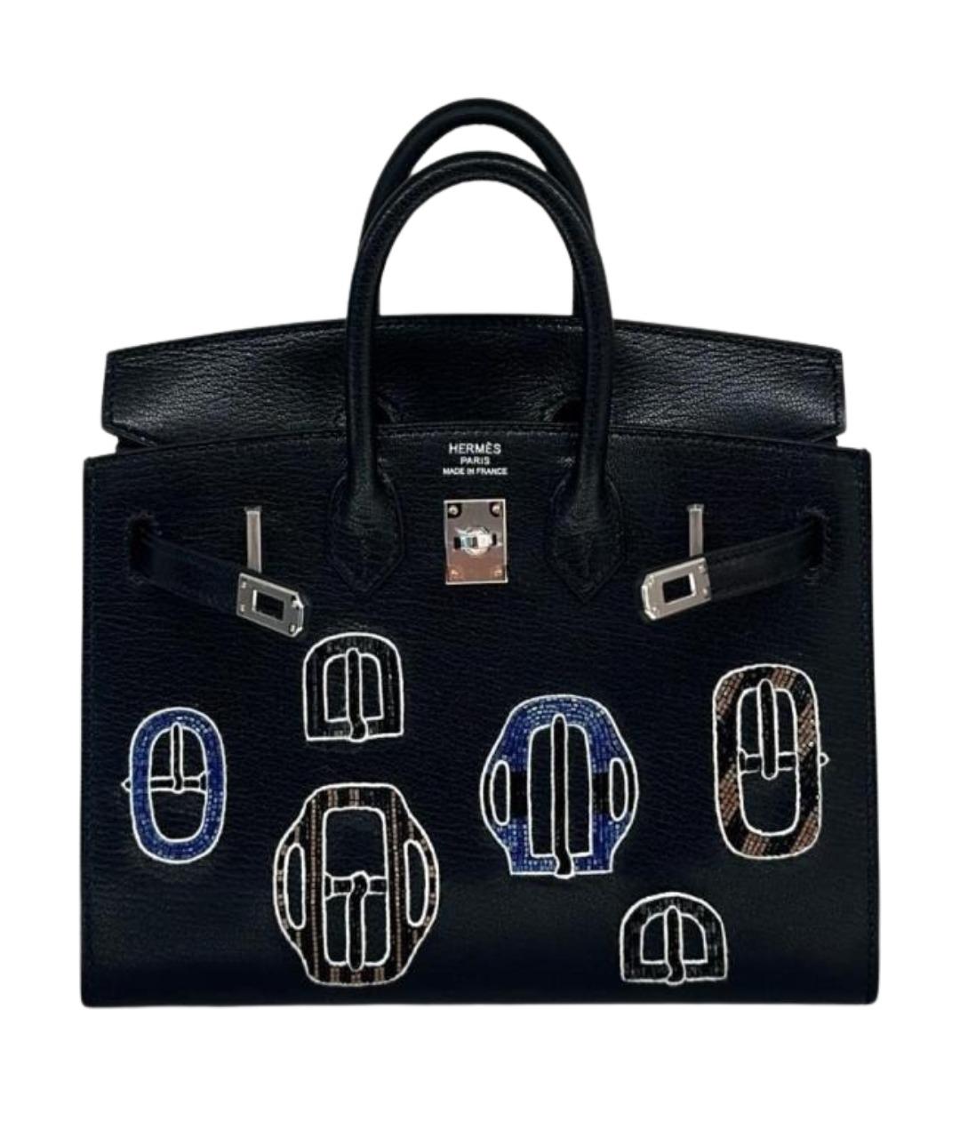 HERMES Черная кожаная сумка тоут, фото 1