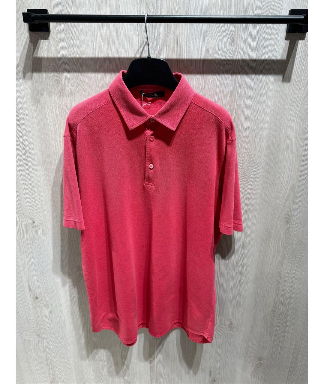 LORO PIANA Коралловое хлопковое поло с коротким рукавом, фото 5