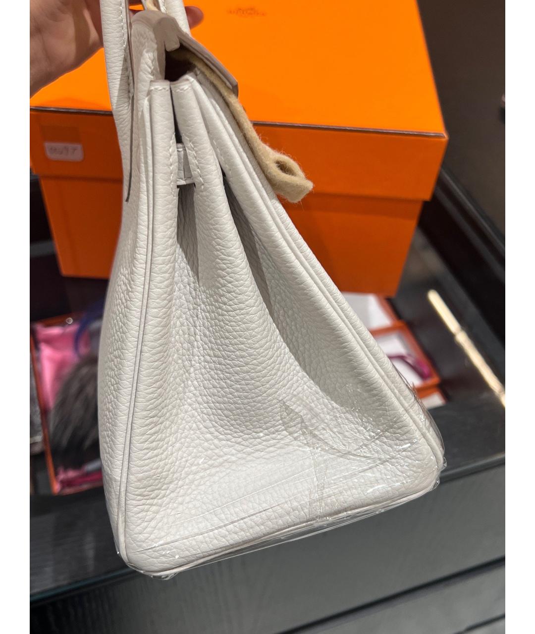 HERMES Серая кожаная сумка с короткими ручками, фото 6