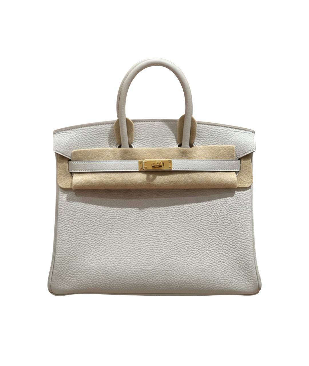 HERMES Серая кожаная сумка с короткими ручками, фото 1